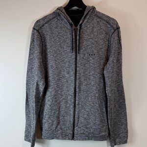 John Varvatos Gray Heather Zip-Up Hoodie Sweater